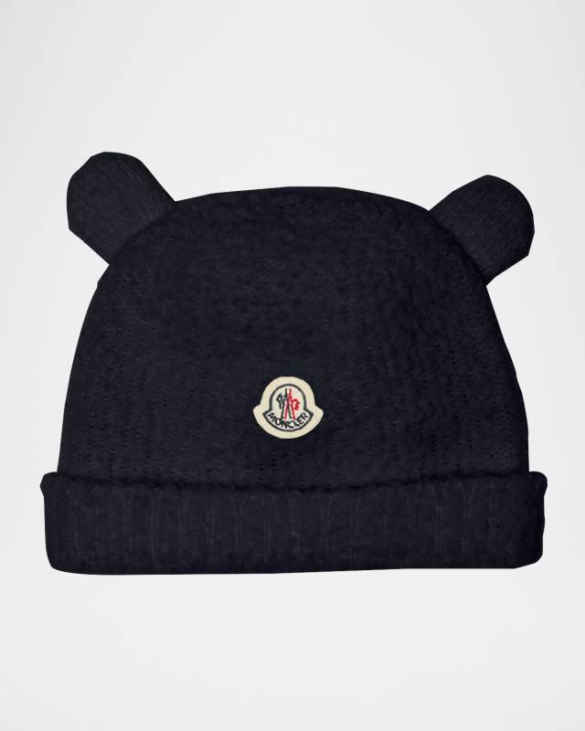 Kid's Wool Fleece Infant Beanie with Teddy Bear Ears